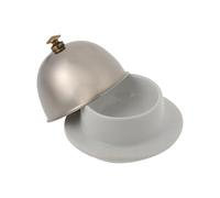 TOMETURE Mantequera Fácil de Limpiar con Tapa de Acero Inoxidable de Cerámica y Protege Polvo para y Mariscos en Cocina o Tienda de Alimentos