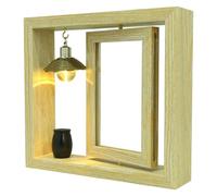 TOMETURE Marco de Fotos Conmemorativo con Urna Cenizas Pequeñas de Madera y Metal, Diseño Chic y Resistente para Decoración del Dormitorio y Recuerdo Familiar