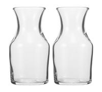 TOMETURE Mini Decantador de Vino de Vidrio Transparente Boca Plana, 2 Piezas, Capacidad 180 Ml, para Servir en Casa y Restaurante, Diseño Elegante y Clásico