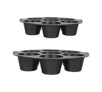 TOMETURE Moldes de Silicona para Hornear 7 Agujeros, Paquete de 2 Piezas, Fácil de Limpiar, Diseño Delicado, Ideales para Repostería DIY y Uso en Freidora de Aire