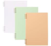 TOMETURE Pack de 3 Cuadernos Espiral con Diseño en Tonos Suaves, Alta Durabilidad y Tapa de Plástico, Ideales para Escritura Creativa y Notas Diarias