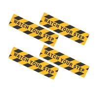 TOMETURE Pegatinas Antideslizantes de Seguridad para Suelo 15x60 Cm, Cinta de Advertencia Cuidado Donde Pisas Negra y Amarilla, 4 Piezas, Señal para Escaleras y Pasillos, Cinta de Agarre