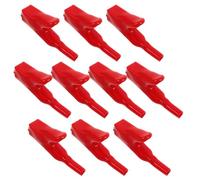TOMETURE Pinzas de Batería Rojo 50a Aislamiento Total para Conexión Segura, Diseño de Alta Corriente en Acero y PVC, Paquete de 10 Piezas para Uso Automotriz