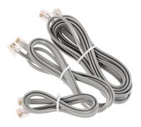 TOMETURE Set de 3 Cables de Teléfono para Extensión de Línea Fija, Conectores Planos 6P6C y Variedad, Aptos para Oficina y Hogar