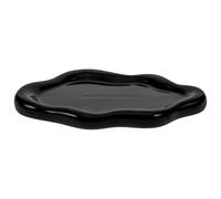TOMETURE Soporte de Cuchara de Cerámica Reposacucharas Elegante y Funcional Forma de Nube Negra que Mantiene Limpia la Cocina, Accesorio Adecuado para Utensilios de Cocina