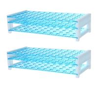 TOMETURE Soporte Diseño Simple y Tubos de Ensayo de Plástico 50 Ranuras para Paquete de 2 Piezas, Superficie Lisa para Laboratorios E Investigación Científica