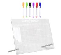 TOMETURE Tablero de Notas Acrílico Transparente Material Duradero y Diseño Sencillo con Bolígrafo para Borrado Seco, Set de 9 Piezas Adecuado para Mensajes y Oficina