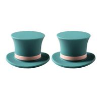 TOMETURE Tapones de Silicona Pack de 2 Piezas Forma de Sombrero Reutilizables y Decorativos en Color Verde para Botella de Vino Ideales para Banquetes y Diversas Ocasiones