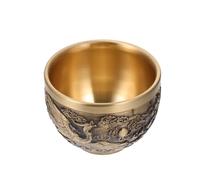 TOMETURE Taza de Té Pequeña de Cobre Tallada Retro Diseño Dragón y Fénix, Copa Multifunción para Bebidas Calientes y Frías Hogar, Taza Decorativa para Té Oolong y Puer, 1 Unidad