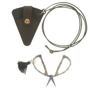 TOMETURE Tijeras de bordar antiguas portátiles con funda, mini tijeras de costura novedosas para cortar tela, de bordar a mano para manualidades, viajes y hogar.