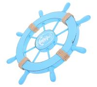 TOMETURE Timón de Madera 28 Cm Pintura Craquelada Estilo Mediterráneo para Decoración de Pared y Accesorio de Timón Adecuado para Fiesta Verano