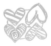 TOMETURE Troquel de Corte Efecto de Corte Limpio y Versátil en Acero al Carbono para Scrapbooking Forma de Corazón en Color Plata, 1 Set para Manualidades DIY