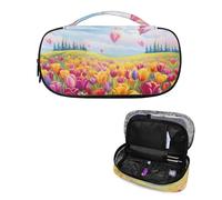 Tomeusey Estuche de viaje con estampado de tulipán, suministros para diabéticos y bolsa de almacenamiento de insulina para bolígrafos de insulina, tiras de prueba de azúcar en sangre, accesorios
