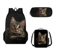 Tomeusey Juego de 3 bolsas escolares para adolescentes y niñas, lonchera a prueba de fugas, para escuela primaria, escuela secundaria, mochilas de gran capacidad con doble cremallera para la escuela y