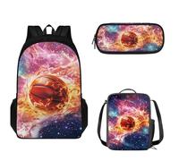 Tomeusey Juego de 3 bolsas escolares para adolescentes y niñas, lonchera a prueba de fugas, para escuela primaria, escuela secundaria, mochilas de gran capacidad con doble cremallera para la escuela y