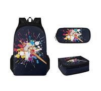 Tomeusey Juego de mochila escolar de gran capacidad y bolsa de almuerzo aislada para estudiantes, estuche para niños y niñas, Pintura de béisbol
