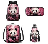 Tomeusey Juego de mochila para niños y niñas, mochila escolar grande con lonchera a prueba de fugas, bolsa para lápices, bolsa de botella de agua para jardín de infantes, escuela primaria, escuela