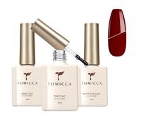 TOMICCA Base Coat No Wipe Top Coat and Matte Top Coat Gel UV Esmalte de Uñas Kit, 3 x 15 ml Soak Off Base y Top Coat para Nail Art Design Nail Art Manicura Kit para Salón de Uñas DIY Hogar