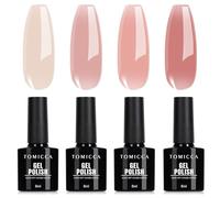 TOMICCA Juego de esmalte de uñas UV rosa, 4 colores
