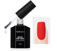 TOMICCA Matte Top Coat Esmalte Semi Permanente 15 ML | Esmalte de uñas Top Coat Gel UV No Wipe & Durable, Soak Off UV/LED para estudio de manicura DIY Home