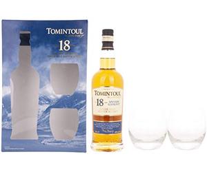 Tomintoul 18 Years Old Single Malt Scotch Whisky THE GENTLE DRAM 40% Vol. 0,7l in Giftbox with 2 glasses