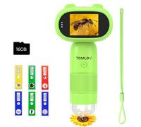 TOMLOV Microscopio P30 para niños, microscopio Digital portátil de 1000X con Pantalla de 2 Pulgadas, cámara HD de 16 MP y Video de 1080P, Lupa de Bolsillo con luz, Mini Lupa de Mano para tricomas
