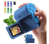 TOMLOV P20 Microscopio Digital Portátil para Niños, Miniscopio 3-en-1, Cámara DV 1080P Portátil con Pantalla LCD Plegable de 2", Compatible con MacOS y Windows, 4 Horas, 6 Preparaciones, 32GB (Azul)