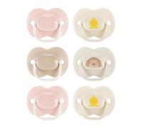 Tommee Tippee Anytime - Chupete de silicona sin bisfenol A, de 0 a 6 m, 6 unidades, diseño ortodóntico