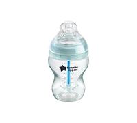 Tommee Tippee Biberón Anticólico con Tetina con Forma de Pecho y Sistema de Aireación Anticólico, 260ml, Pack de 1, Transparente