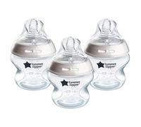 Tommee Tippee Biberones, 150ml | Biberón Anticólicos Natural Start, 150 ml, pack de 3, con Flujo Extralento Tetina para un Agarre Natural, Válvula Anticólicos