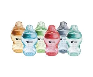 Tommee Tippee Biberones, biberón anticólicos Natural Start, 260 ml, con tetina anatómica para un agarre natural, válvula anticólicos, pack de 6