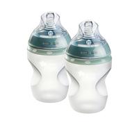 Tommee Tippee Biberones, Biberón Natural Start anticólicos de silicona con tetina de flujo lento que imita la forma del pecho, 260ml, para bebés a partir de 0 meses, con autoesterilización