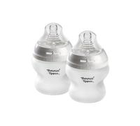 Tommee Tippee Biberones Natural Start de vidrio con revestimiento de silicona aptos para bebés desde 0 meses, 150 ml, Pack de 2