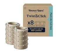 Tommee Tippee Cartuchos de recambio para contenedor de pañales Twist & | Pack exclusivo de 8 cartuchos de 10, 5 m para recambios rápidos (el paquete puede variar)