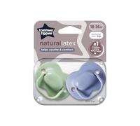 Tommee Tippee Chupete Cherry Latex de 18 a 36 meses, 2 unidades, con bolsa de látex 100 % natural
