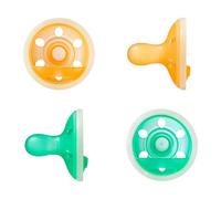 Chupete Breast-like Night Glow de Tommee Tippee, diseño ligero de silicona de una sola pieza, 0-6m, paquete de 4