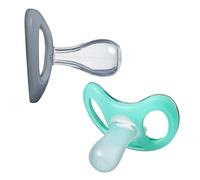 Tommee Tippee Chupete de piel sensible avanzado, escudo único para menos contacto con la piel, diseño simétrico, Binkies sin BPA, 0-6 m, 2 unidades