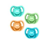 Tommee Tippee Chupete de silicona ultraligero, diseño ortodóntico simétrico, sin BPA, diseño de una sola pieza, 18-36 m, paquete de 4 chupetes