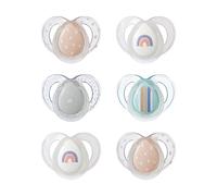 Tommee Tippee Chupete Nighttime, 6-18 meses, pack de 6 chupetes que brillan en la oscuridad con esterilizador reutilizable