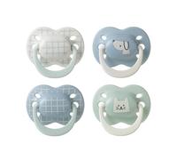 Tommee Tippee Chupete Ultimate Fit, 0-6 meses, Pack de 4, Tetina ortodóntica para bebés, Tetina simétrica, Silicona 100% sin BPA, Colección Club de niños