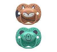Tommee Tippee Chupetes de moda con diseño simétrico, silicona sin BPA, 18-36 m, 2 puntos, Woodland Friends
