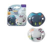 Tommee Tippee Chupetes Moda, diseño ortodóncico simétrico, silicona sin BPA, 18-36 m, 2 unidades (paquete de 1) chupetes