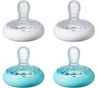 Tommee Tippee Chupetes Similar al Pecho, 0-6 meses, 4 unidades Color Blanco, Azul 0.048 Kg