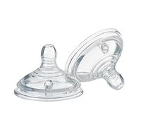 Tommee Tippee Closer to Nature Baby Bottle Teats, Breast-Like, Anti-Colic Valve, Soft Silicone, Medium-Flow, 3m+, Pack of 2