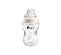 Tommee Tippee Closer to Nature Biberón con Tetina con Forma de Pecho y Válvula Anticólico, 340ml, Transparente, Pack de 1