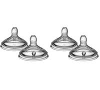 Tommee Tippee Closer to Nature Tetinas con Forma de Pecho y Válvula Anticólico, Silicona Suave, Flujo Lento, 0m+, Pack de 2 (Paquete de 2)