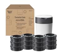 Tommee Tippee - Contenedor para Pañales Avanzado Twist and Click, Nuevo Sistema Ecológico, Incluye 12 Recambios con Película GREENFILM, Blanco