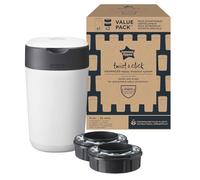 Tommee Tippee Contenedor para pañales Twist & Click, Pack Exclusivo con x2 Recambios incluidos, Protección garantizada contra malos olores y gérmenes, Gran capacidad