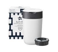 Tommee Tippee Contenedor para pañales Twist & Click, sistema más ecológico, incluye un recambio con lámina antibacteriana GREENFILM de fuentes sostenibles, Blanco