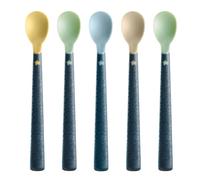 Cuchara de té blanda Tommee Tippee 44719610 con mango largo antideslizante, extrasuave, a partir de 4 meses, paquete de 5, multicolor